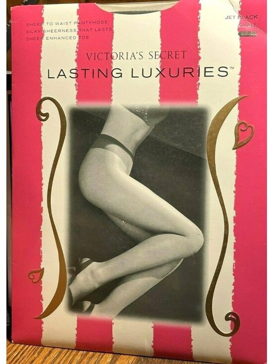 Victoria's Secret Accessories - VTG Victoria's Secret Lasting Luxuries Sheer to Waist Pantyhose Jet Black Small